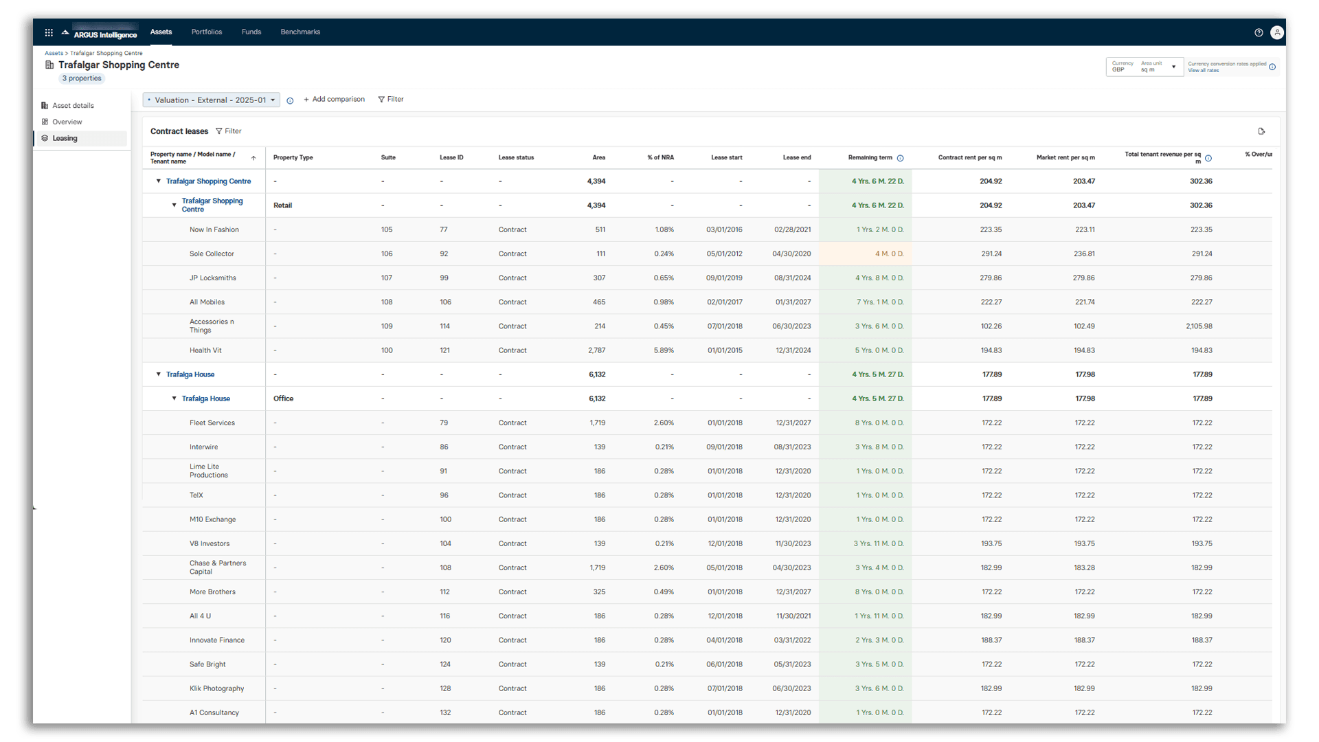 Asset Manager LEASE TENANT LEVEL INSIGHT edit